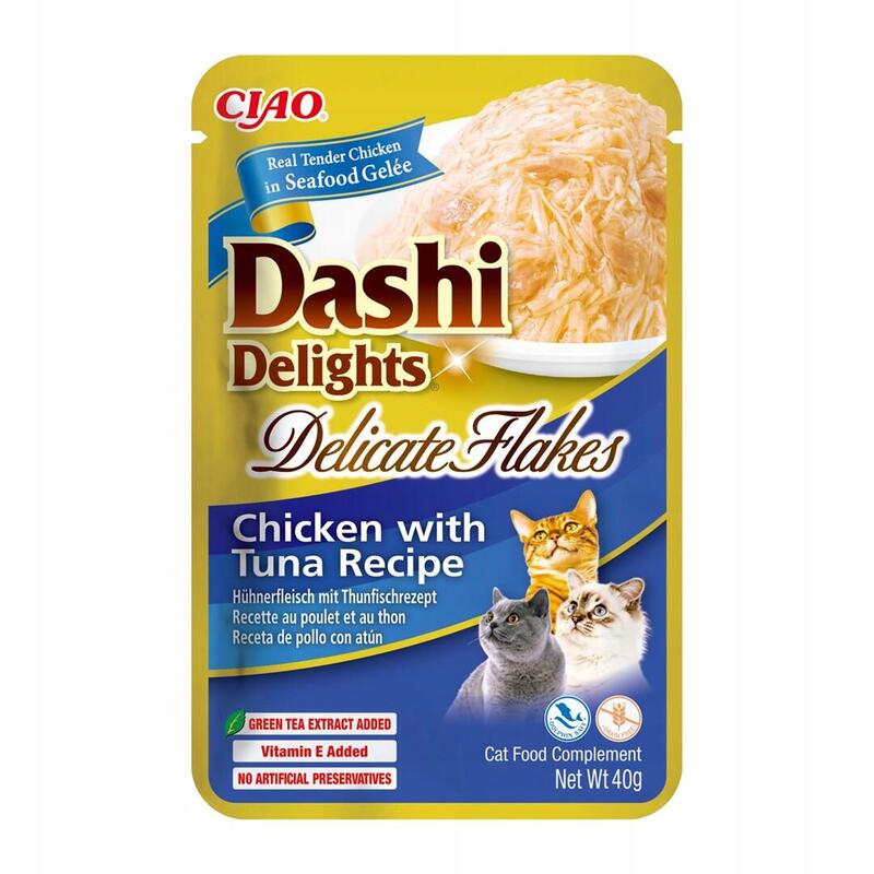 Golosina Para Gatos Inaba Cat Dashi Delights Copos Delicados Pollo Con Atún  40g