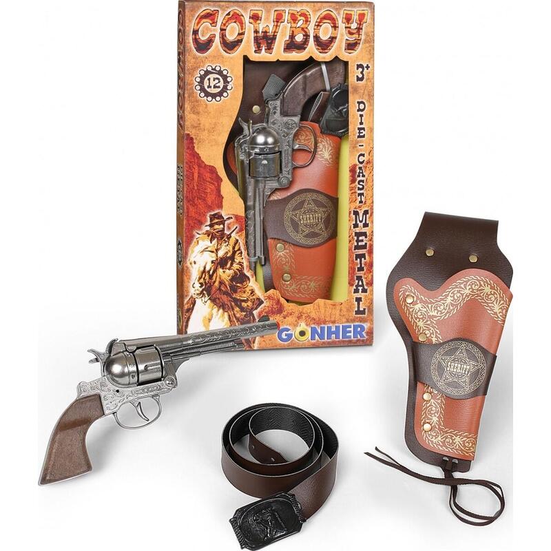 Gonher Metal Revolver Wi Th Holster And Belt