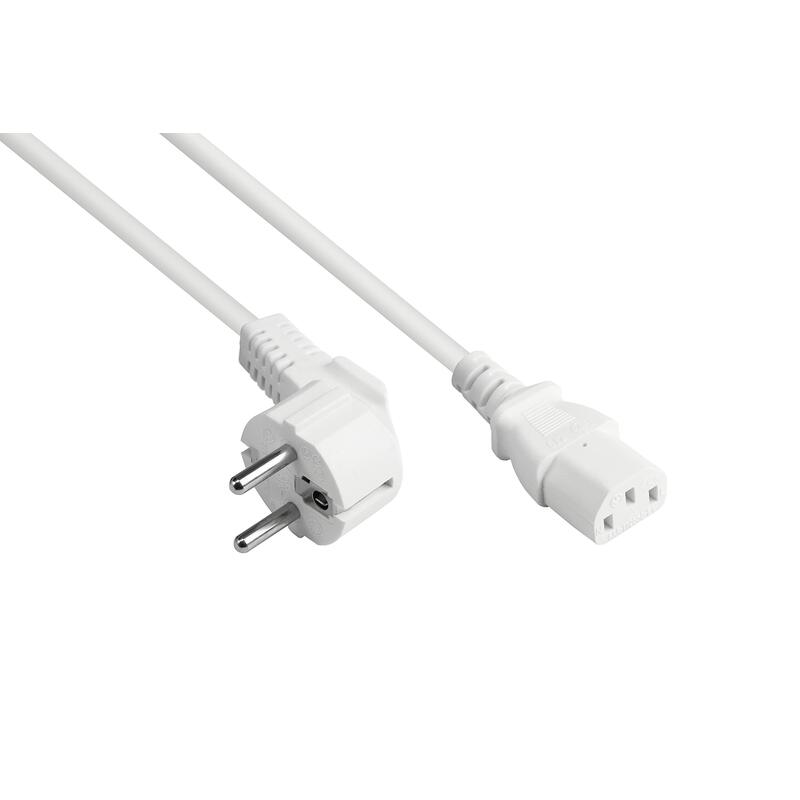Good Connections Contacto De Protección-Conector Macho Angulado.- C13 Blanco 15m