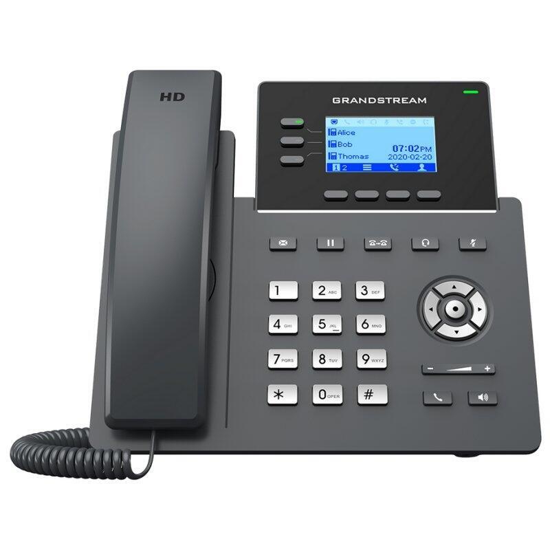 Grandstream Grp2603p [Telefono Voip - Grafico De 2,48 "132 X 64, 6 Cuentas Sip, 2 Rj45 10/100/1000 Mbps, Poe]