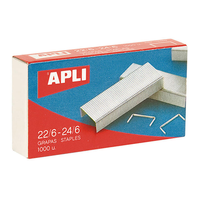 Grapas 22/6-24/6 Galvanizadas Apli Para Grapadoras De Sobremesa
