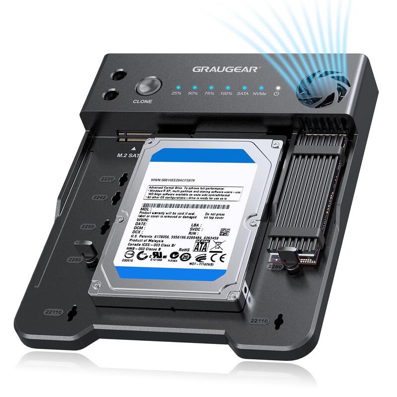 Grisgear Klonmation Para M.2 Nvme Sata Ssdds & 2,5" 3,5" Hdd