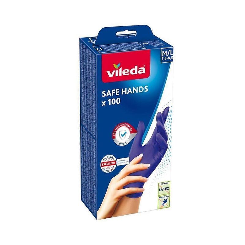 Guantes Vileda Safe Hands  De Nitrilo M/L 100 Uds