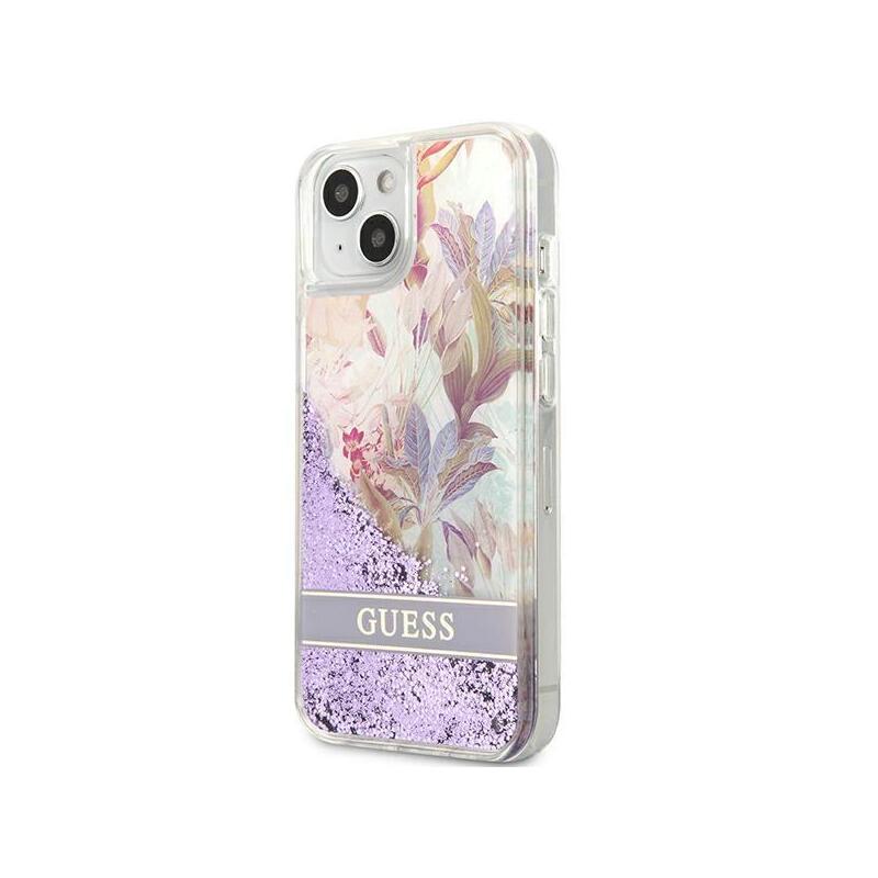 Guess Guhcp13slflsu Iphone 13 Mini 5,4" Fioletowy Purple Hardcase Flower Liquid Glitter