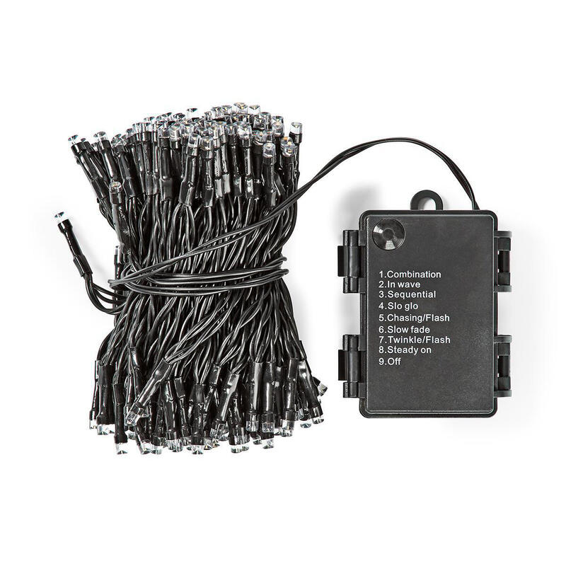 Guirnalda A Pilas Multifuncion 48 Leds Cable Negro Luz Blanco Calido 4m