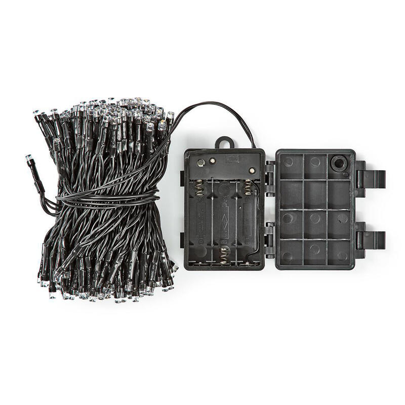 Guirnalda A Pilas Multifuncion 96 Leds Cable Negro Luz Blanco Calido 7,5m