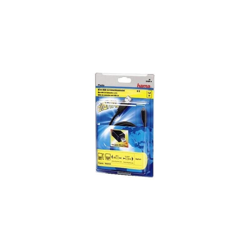 Hama Usb 2.0 Cable B8 Pin Usb A - Mini Usb B Negro 1,8 M