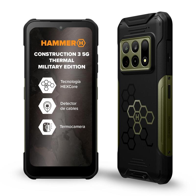 Hammer Construction 3 Thermal 5g (Military Edition) Dual Sim 6.58" Ips 1080x2408 2.2ghz 8gb Ram 256gb Android 14 Wifi,Bt,5g