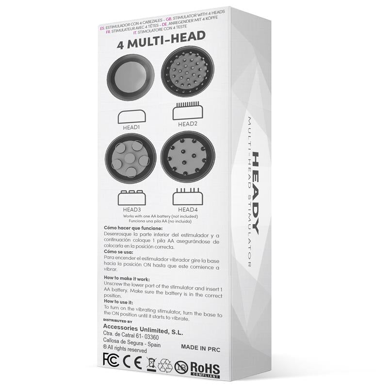 Estimulador Heady  Con 4 Cabezales Negro