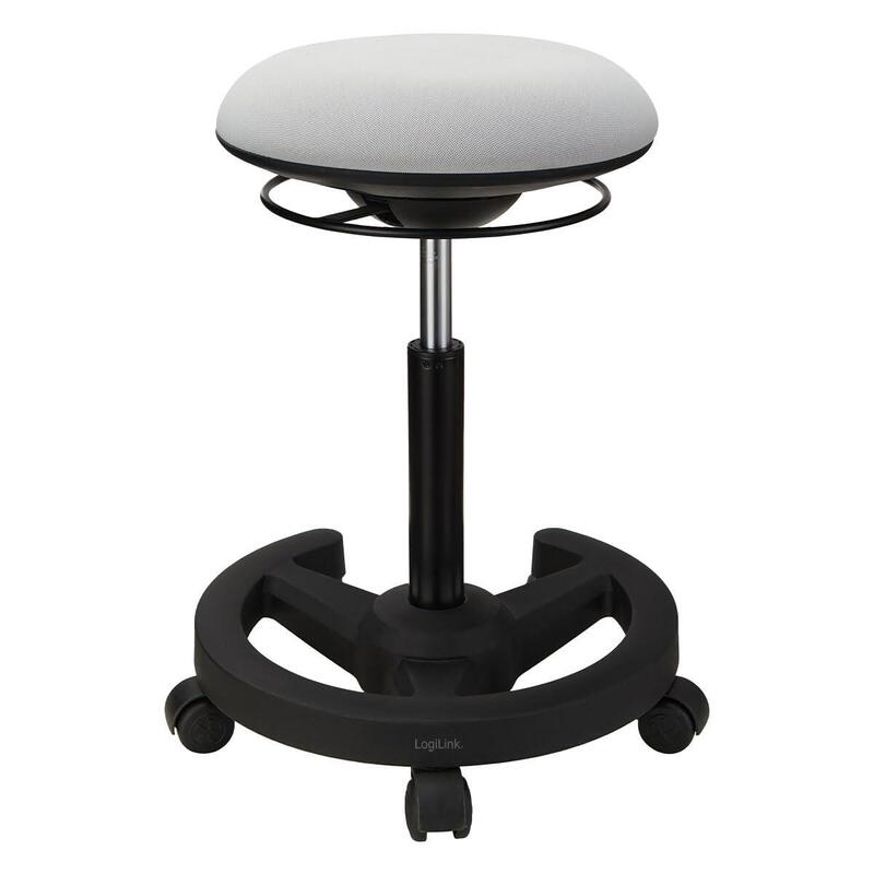 Height Adjustable Mobile Wobble Stool, Gris