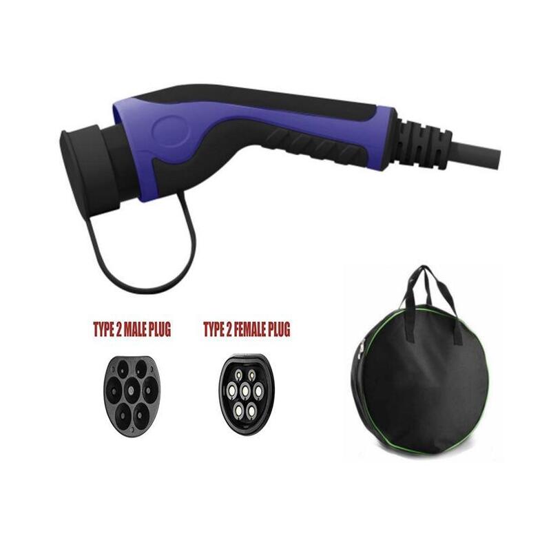 Helos Typ 2 Ev Cable De Carga, Tüv Mode 3,16a,11 Kw, 3-Fásico 7,5 Meter Con Bolsa