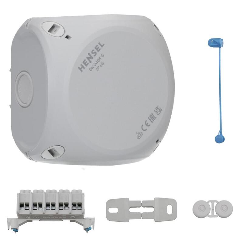 Hensel Caja De Derivación De Cables Dk 0404 G 1,5-4qmm 3ph, 6qmm 1ph, 5pol. Abrazadera