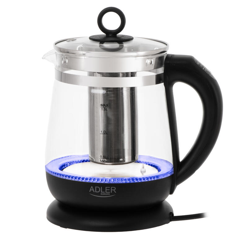Hervidor  Adler Ad 1299 De Vidrio 1,5 L, Negro