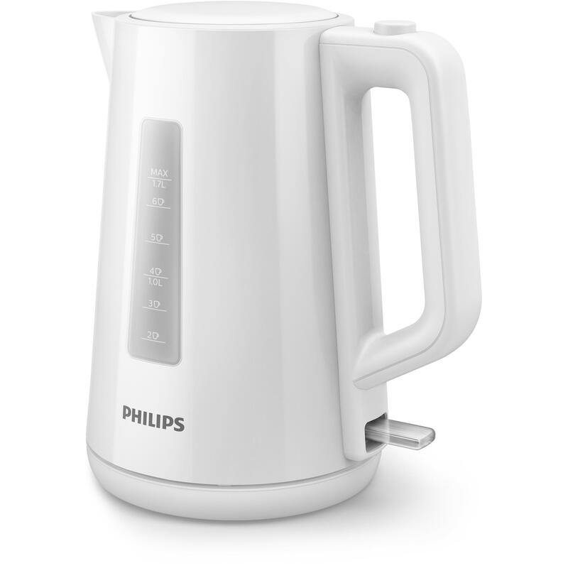 Hervidor De Agua Philips Series 3000 Blanca Plastico/1.7l/Filtro Micromalla/Tapa Con Resorte Hd9318/00