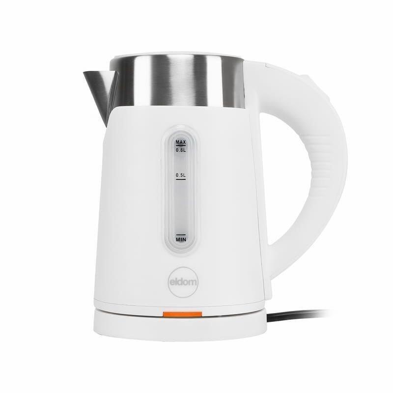 Hervidor Inalámbrico Eldom C185 B Tripo, 0,8 L, 1000 W, Blanco.