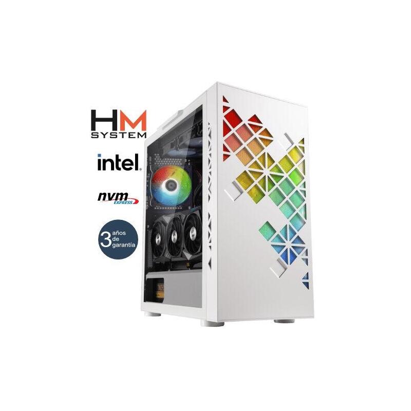 Hm System Intel Tracery C2 Gaming Torre Rgb Intel Core I7-12700kf 32gb (Dual Channel) 1tb M.2 Nvme Rtx 4060 Ti 8gb 650 W 80+ Bronze Blanca 3 Años Garantía 30 Días Doa