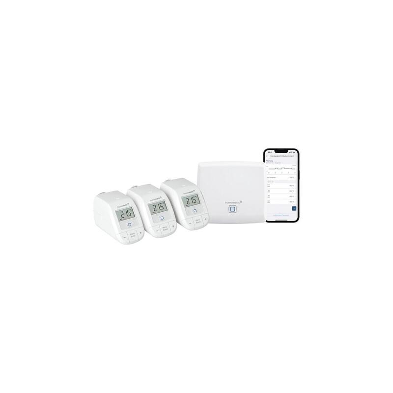 Homematic Ip Smart Home Starter Set Calefacción Blanco, Punto De Acceso Ip Homematic (Hmip-Hap), 3 Termostatos De Radiador Homematic Ip - Básico (Hmip-Etrv-B) 4250494930291.0