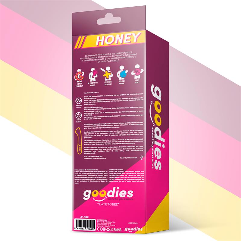 Honey Vibrador Punto G Silicona Usb Fuchsia