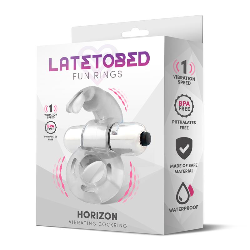 Anillo Vibrador Con Conejito  Horizon Transparente