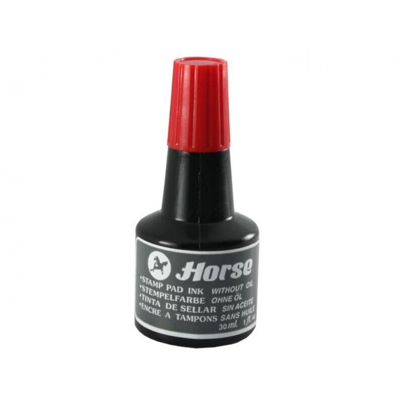 Horse Tinta Sin Aceite Para Entintar Tampones - Frascos De 30cl - Rojo