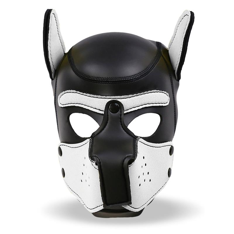 Máscara De Perro Hound  Neopreno Hocido Extraíble Negro/Blanco Talla Única