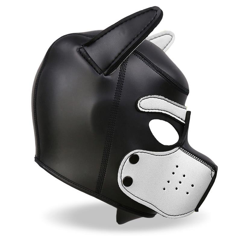 Máscara De Perro Hound  Neopreno Hocido Extraíble Negro/Blanco Talla Única