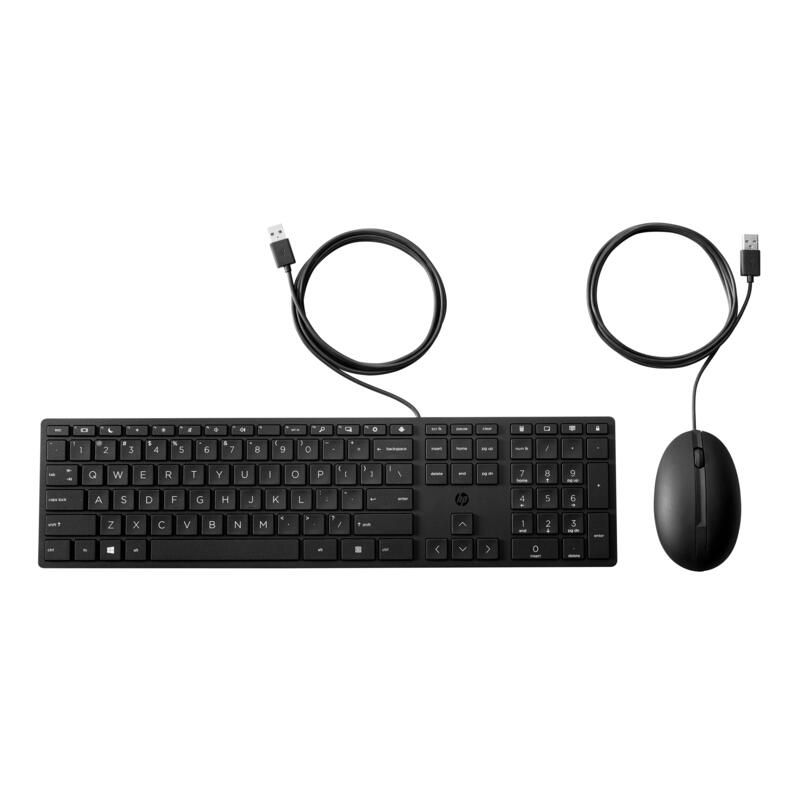 Hp 320mk Combo Teclado Y Raton Usb - Teclado Compacto De 3 Zonas - Teclas Silenciosas - Led Indicador De Bloqueos -
