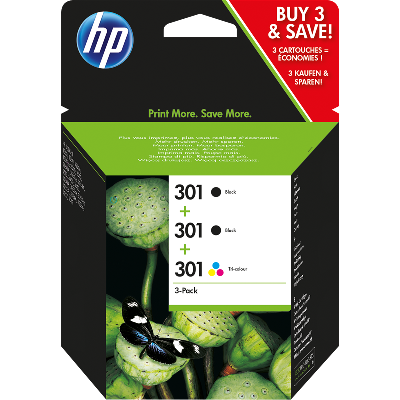 Hp Multipack Negro / Negro / Varios Colores E5y87ee Mcvp 301  490 Copias