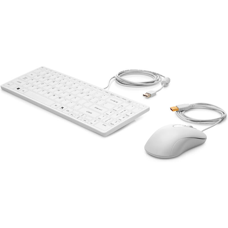 Hp Usb Teclado(Ingles) + Raton Healthcare Edition Alámbrico, Usb, Membrana, Blanco,