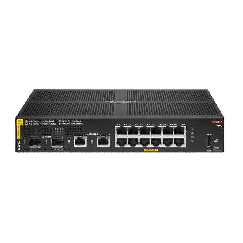 Hpe Aruba 6100 12g Class4 Poe 2g 2sfp+ 139w Switch