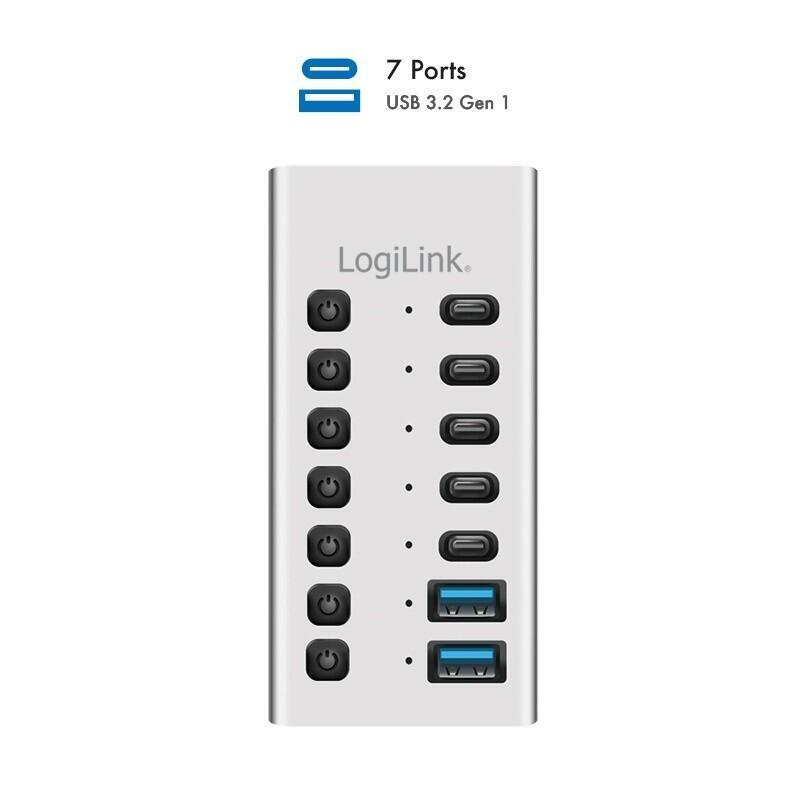 Hub 7xusb-A/C Con Switch On/Off