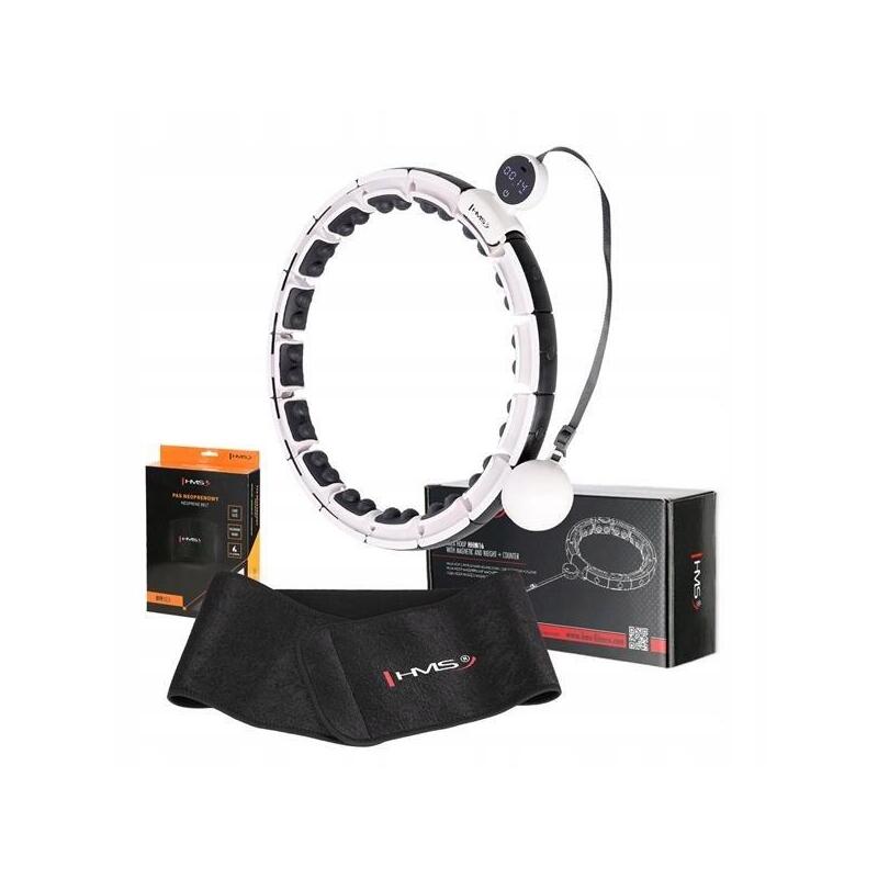 Hula Hop Hms Hhm16 Con Contador Y Bola De Gravedad Blanco + Cinturón Br163 Conjunto Negro