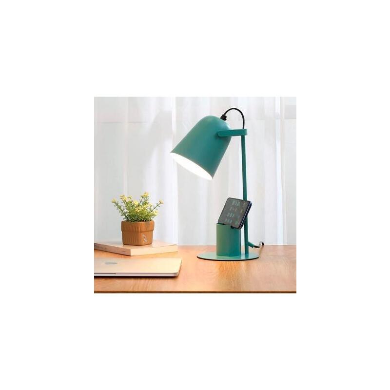 I-Total Colorful Metal Flexo-Lampara Con Soporte Para Movil 35cm Verde Azulado