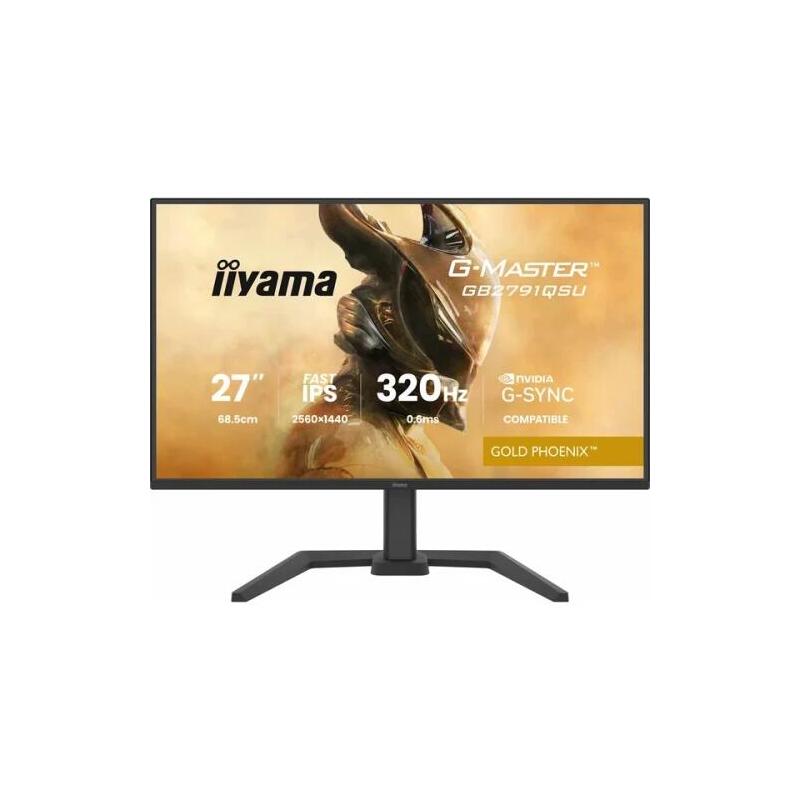 Iiyama G-Master Gb2791qsu-B1, Monitor Gaming 68,5 Cm (27 Pulgadas), Negro (Mate), Qhd, Fast-Ips, Hdmi, Dp, Concentrador Usb, Panel De 320hz Gb2791qsu-B1
