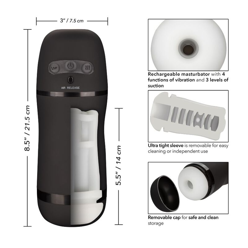 Calexotics - Optimum Power Masturbador Con Vibracion Y Succion