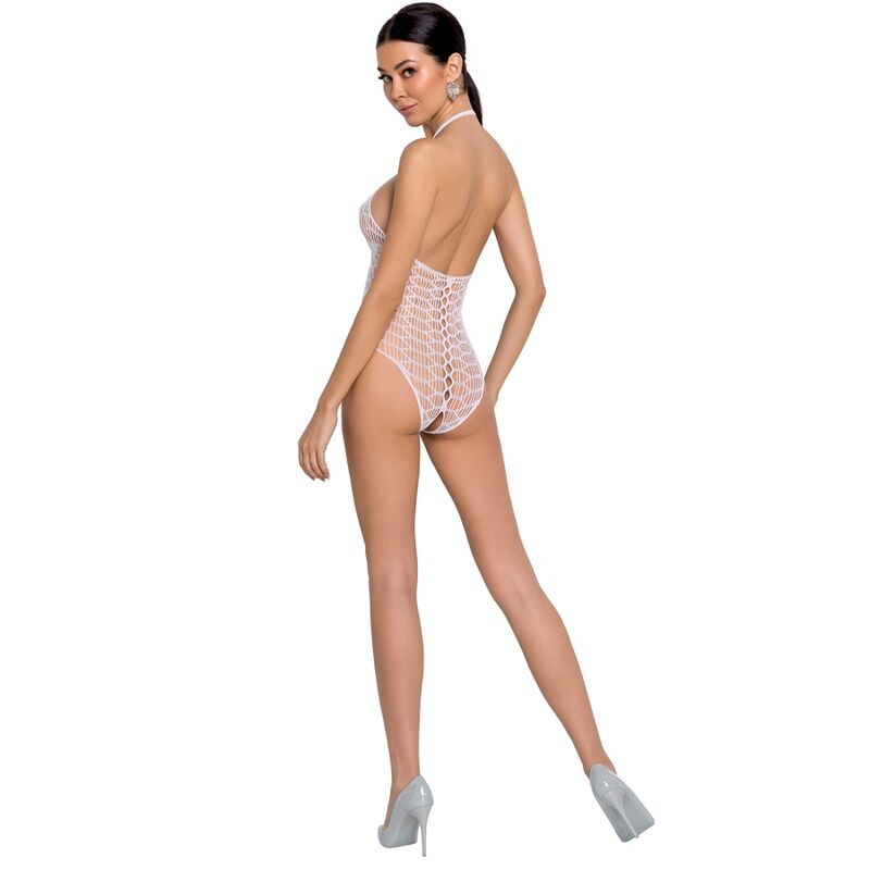 Passion - Woman Bs087 Bodystocking Blanco Talla Única