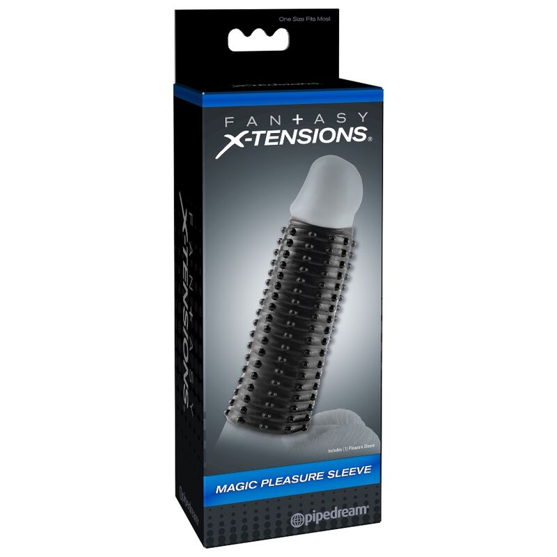 Funda De Pene Placer Mágico Fantasy X-Tensions   - Color Negro