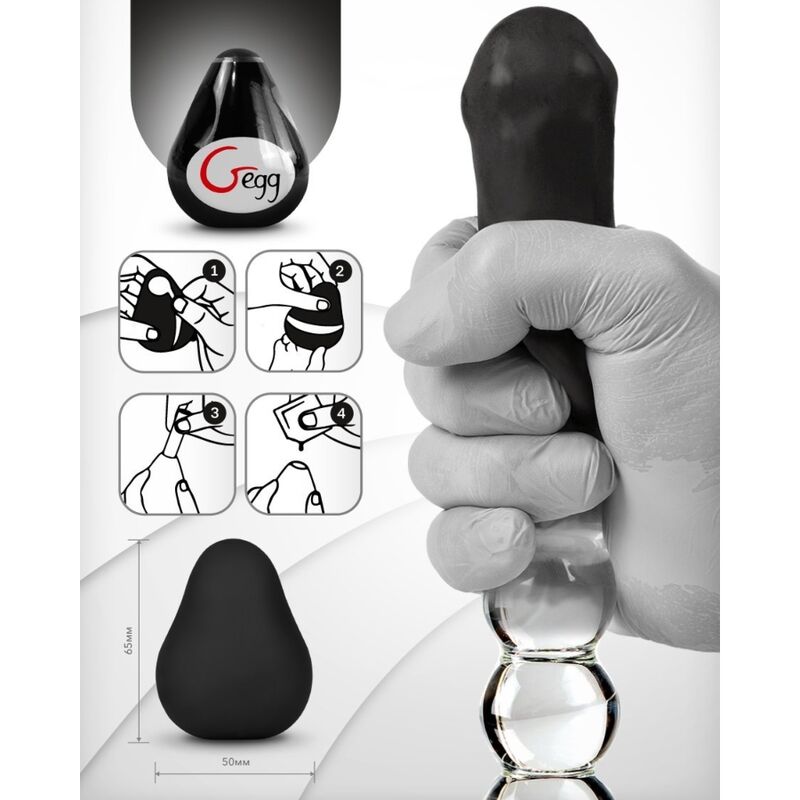 G-Vibe - Huevo Masturbador Texturado Reutilizable Negro