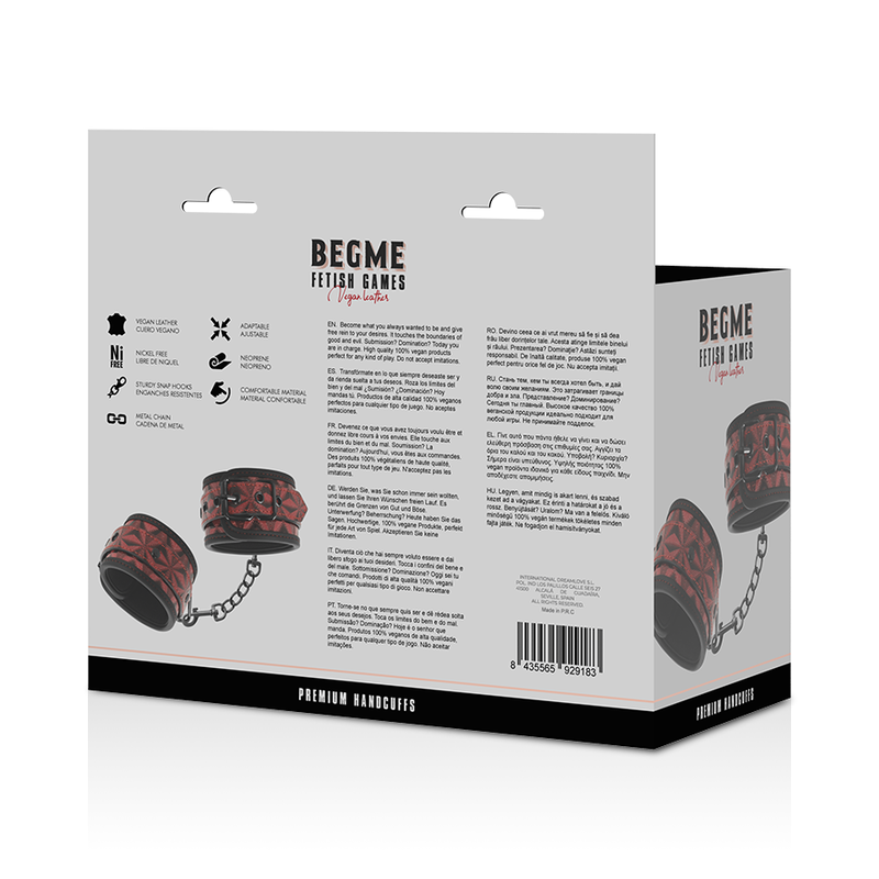 Begme - Red Edition Esposas Para Manos Con Forro De Neopreno