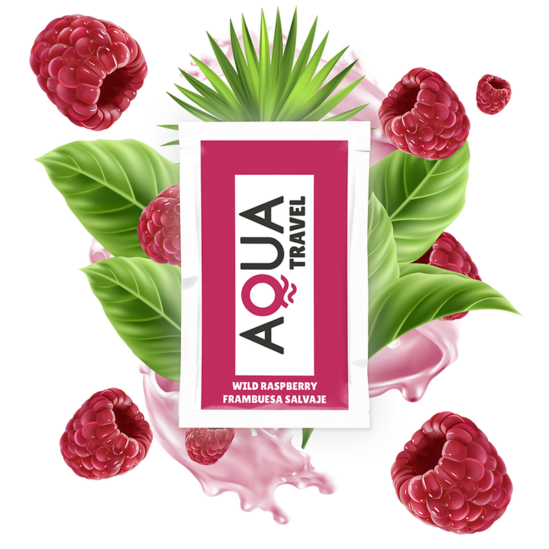 Aqua Travel - Lubricante Base Agua Sabor Frambuesa Salvaje 6 Ml