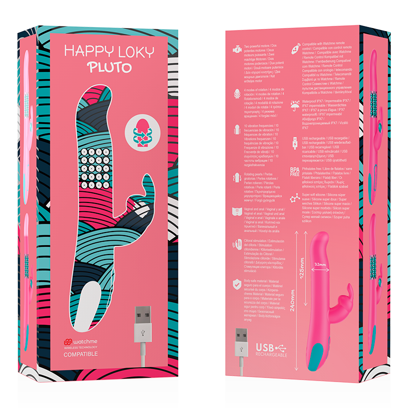 Happy Loky - Pluto Rabbit Vibrator & Rotator Compatible Con Watchme Wireless Technology