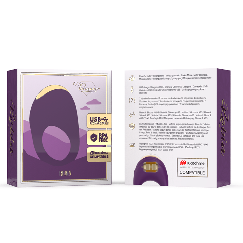 Treasure - Robin Anillo Vibrador + Mando Control Remoto Watchme