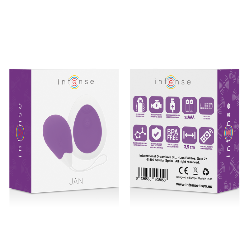 Intense - Jan Huevo Vibrador Control Remoto Lila