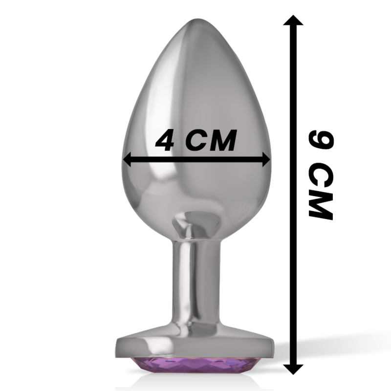 Intense - Plug Anal Metal Aluminio Con Cristal Violeta Talla L