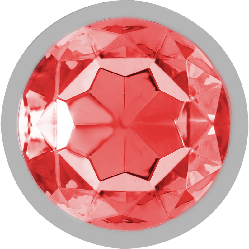 Intense - Plug Anal Metal Aluminio Con Cristal Rojo Talla L