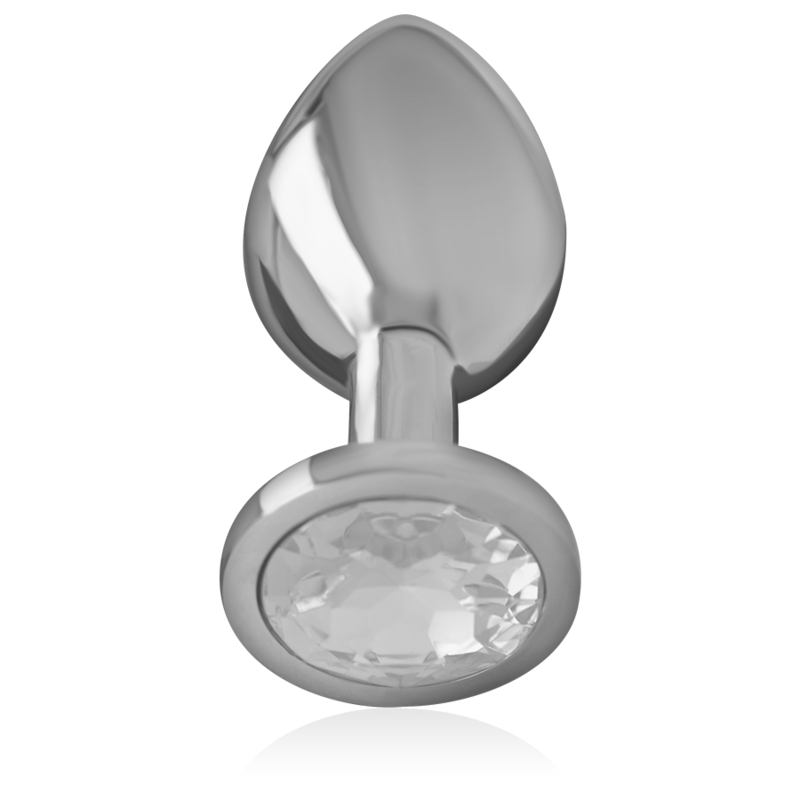 Intense - Plug Anal Metal Aluminio Con Cristal Plata Talla S