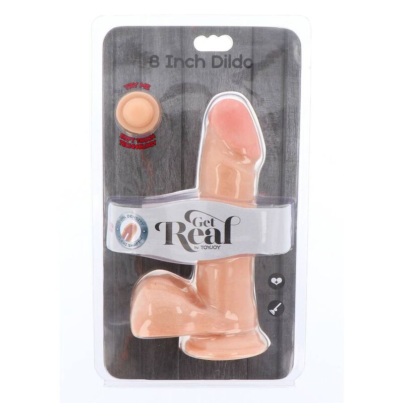 Get Real - Dual Density Dildo 18 Cm Con Testiculos Natural