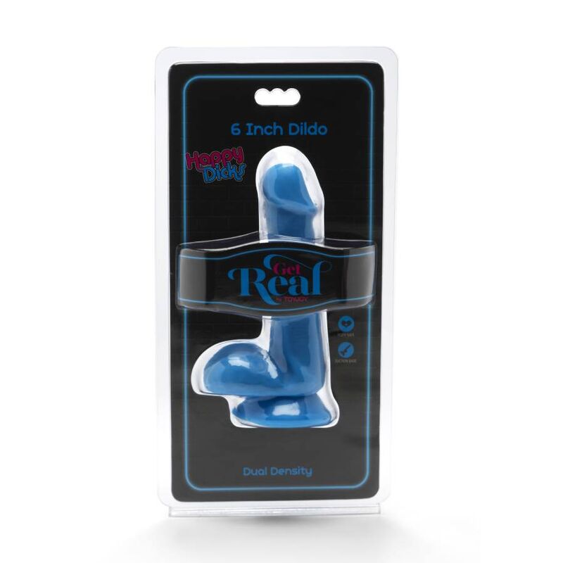 Happy Dicks Dildo Con Testículos 15cm - Azul