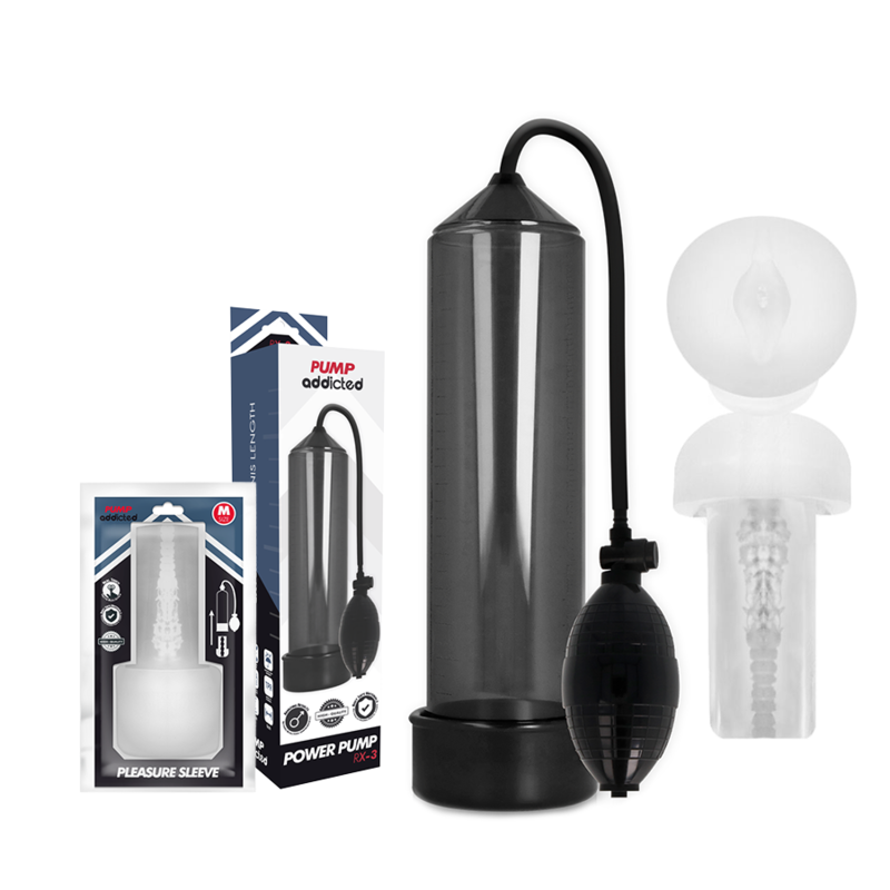 Pump Addicted - Rx3 Bomba Erección Negro Con Masturbador