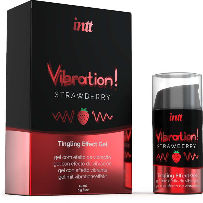 Intt - Potente Estimulante Íntimo Gel Vibrador Liquido Fresa 15 Ml
